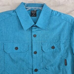 Himali JETSETTER ULTRA-VENT BUTTON DOWN Shirt Mens Small Blue Outdoor Hike